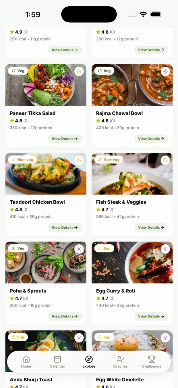 The Meal Molecule app a gym’s members use